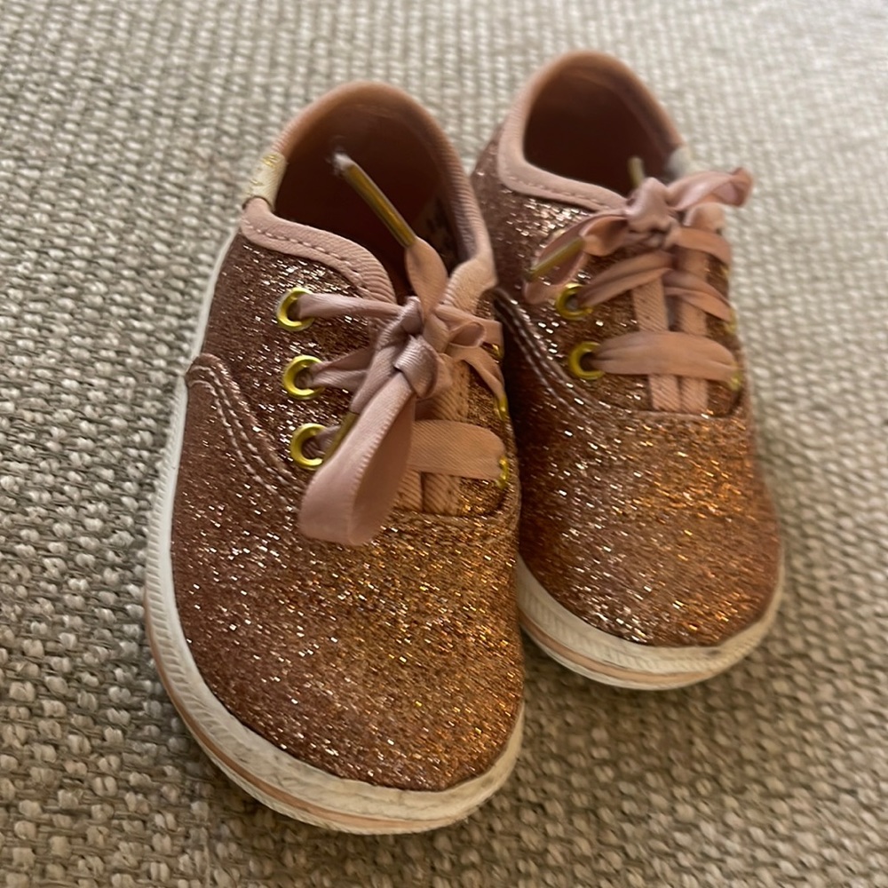 Keds x Kate Spade toddler pink glitter shoe